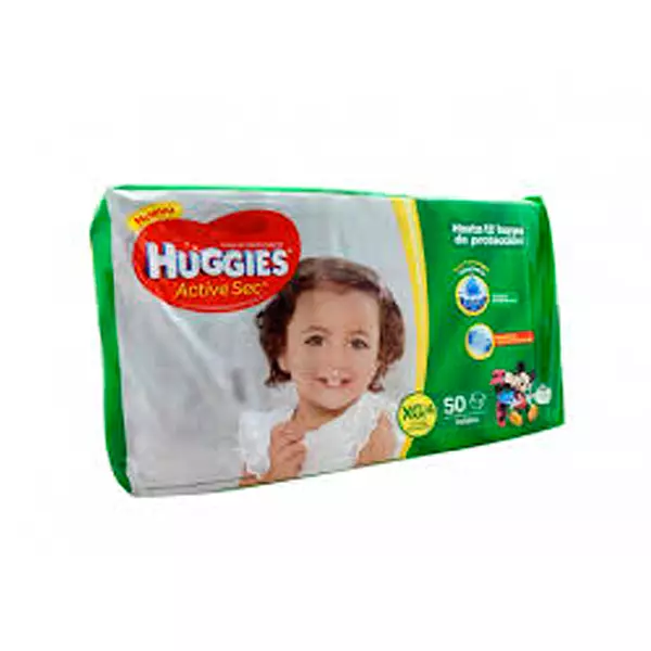 Pañales Huggies Active Sec Etapa 4/Xg X 50 Unidades