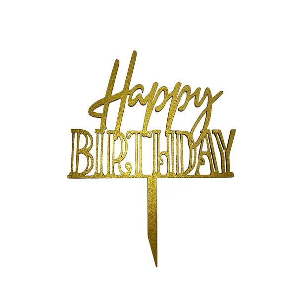 Topper Decorativo De Happy Birthday Cursiva