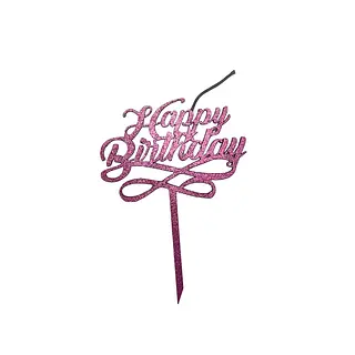 Topper Decorativo De Happy Birthday Cursivo