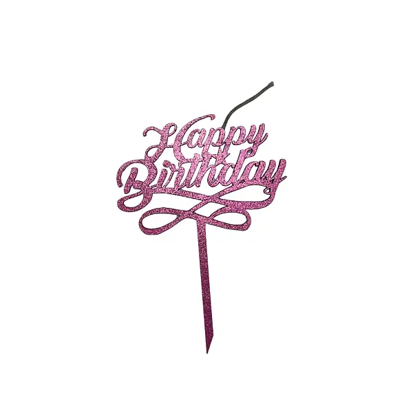 Topper Decorativo De Happy Birthday Cursivo