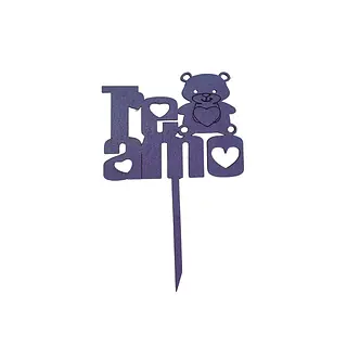 Topper Decorativo Te Amo Con Oso