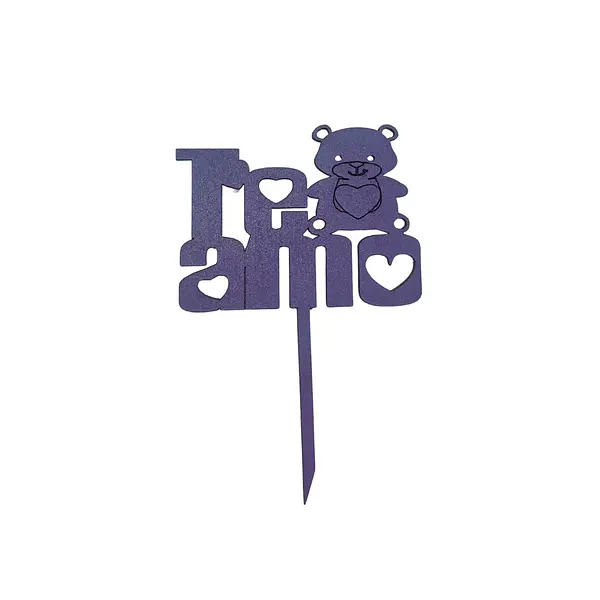 Topper Decorativo Te Amo Con Oso