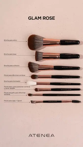 Kit De Brochas Glam Rose X 8 Atenea