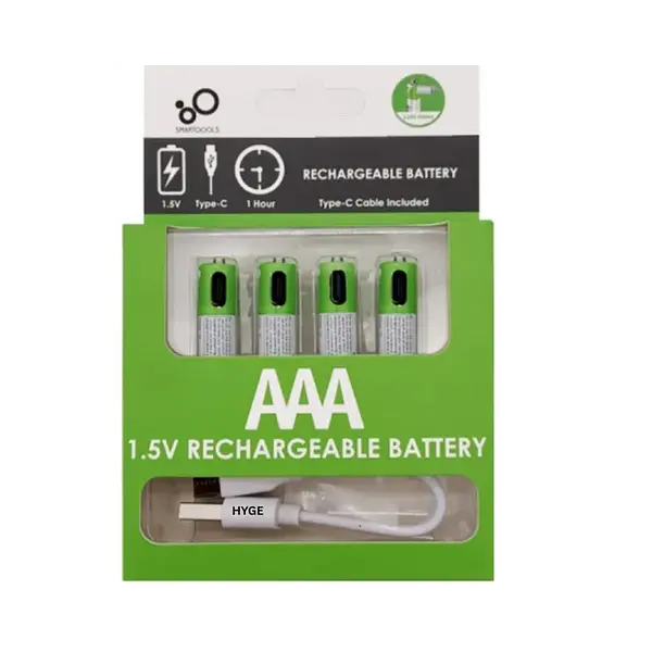 Pilas Recargables Type C 4aaa