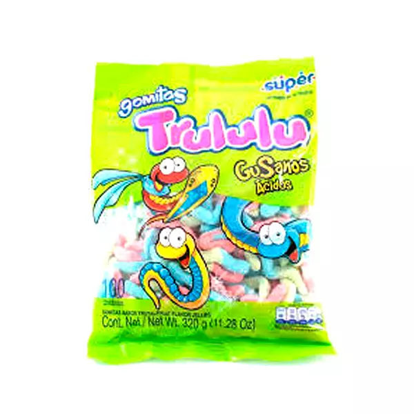 Gomitas Trululu, Gusanos Ácidos Sabor Frutal