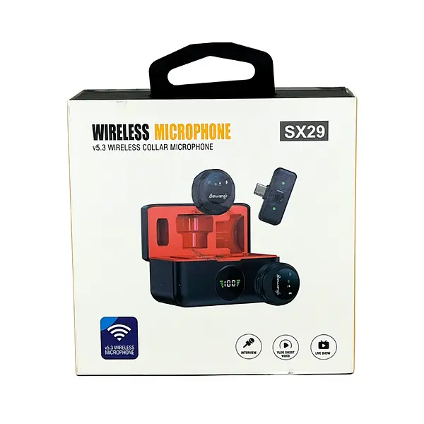 Micrófono De Solapa Dual Sx29 Tipo C + Iphone