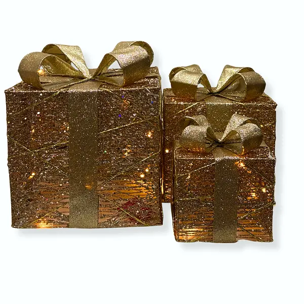 Adorno Con Luces De Set De Regalos X3