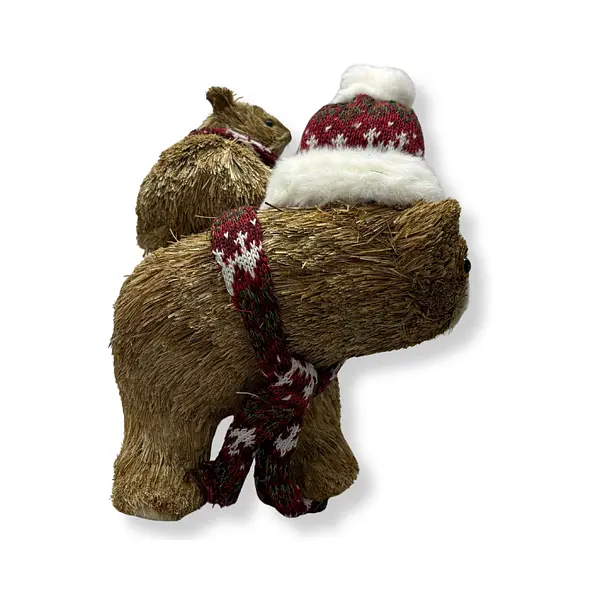 Oso Con Hijo Cafe Navideño Tierno Y Elegante