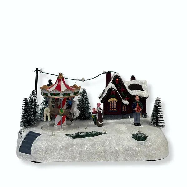 Decoracion De Villa Navideña Con Luz