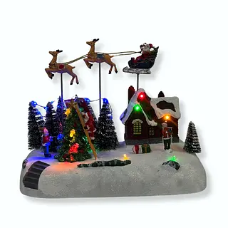 Adorno De Villa Navideña Con Luces