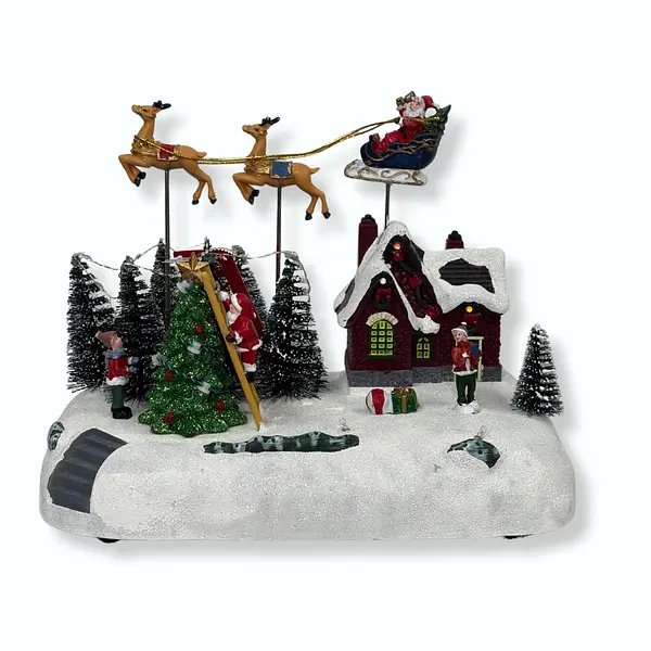 Adorno De Villa Navideña Con Luces