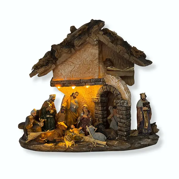 Pesebre Con Establo Navideño
