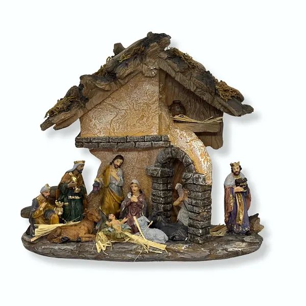 Pesebre Con Establo Navideño