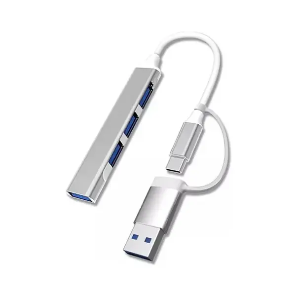 Hub 4 Puertos Usb 2.0 2 En 1 Type C+Usb