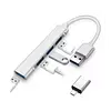 Hub 4 Puertos Usb 2.0 2 En 1 Type C+Usb