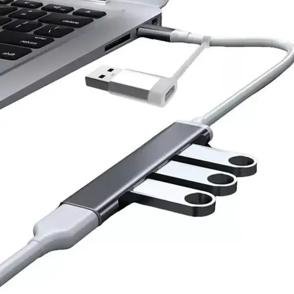 Hub 4 Puertos Usb 2.0 2 En 1 Type C+Usb