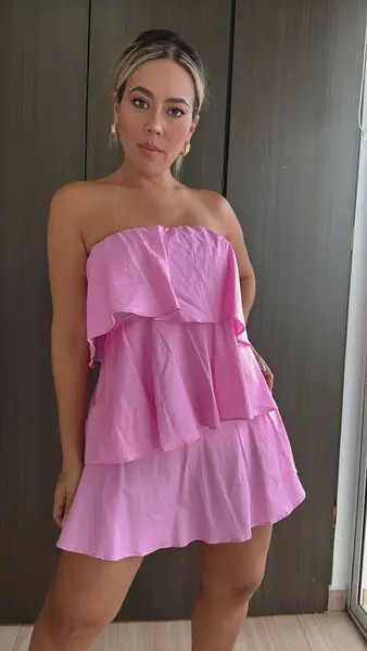 Vestido Corto Rosado