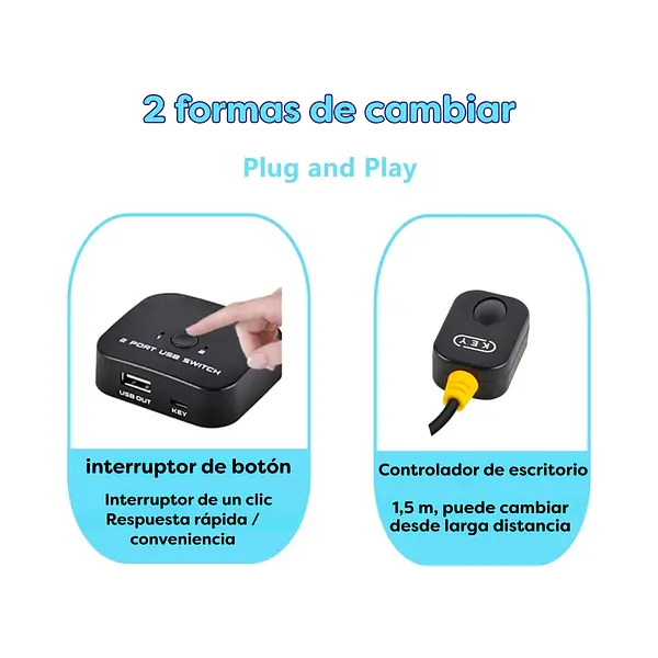 Multipuerto 2 Port Usb Printer Switche