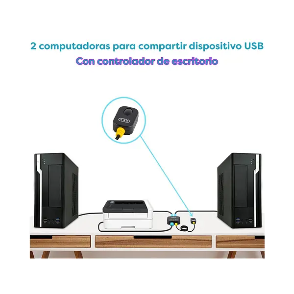 Multipuerto 2 Port Usb Printer Switche