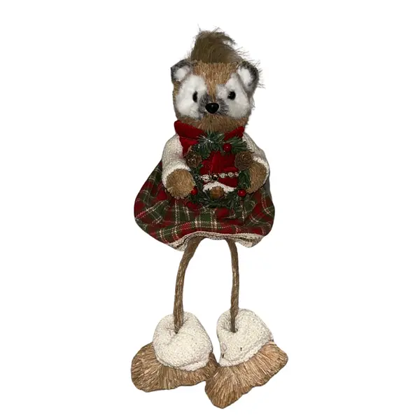 Ardilla Navideña Con Vestido Y Piernas Colgantes