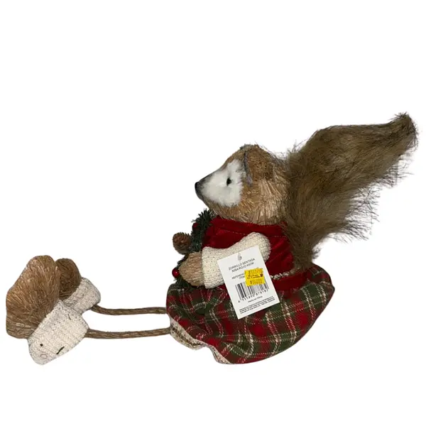 Ardilla Navideña Con Vestido Y Piernas Colgantes