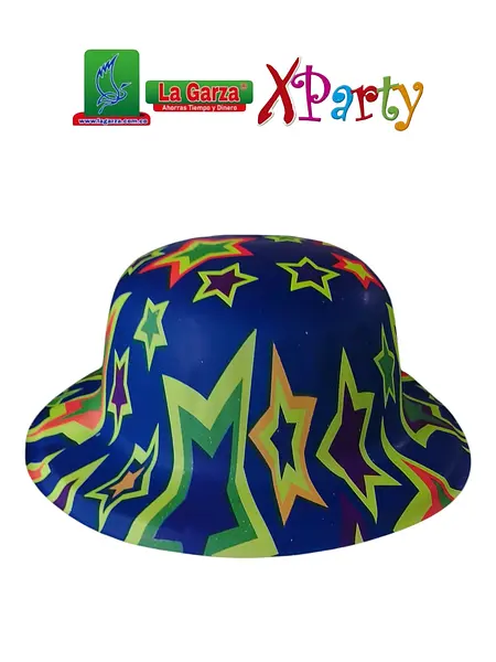 Sombrero Plástico Escarchado Copa Alta Neon Wan-7 Sc-7088