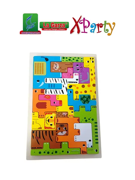 Didáctico Madera Encajable Tetris Anumales A-1 15x22cm