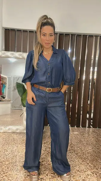 Conjunto Pantalon Y Blusa En Jean