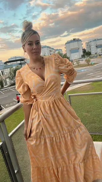 Vestido Tipo Kimono Y Mangas Puff