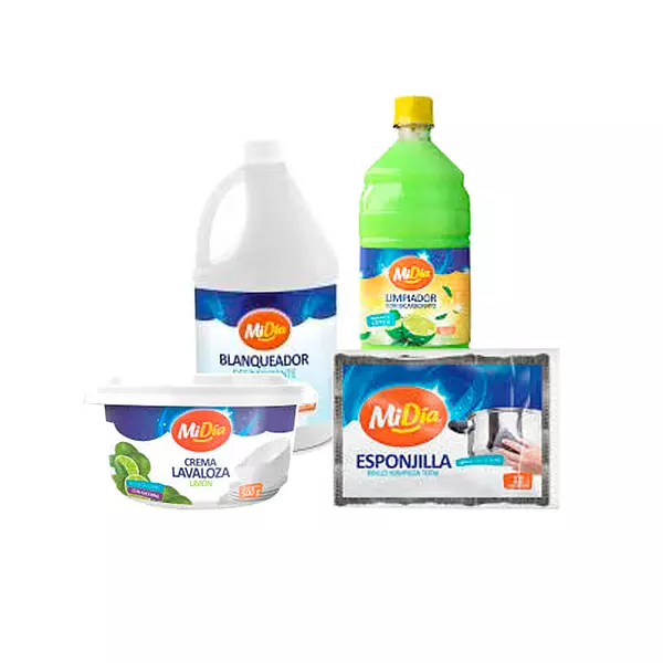 Blanqueador 1.8 L, Lavaloza 500 G, Limpiador 960 Ml , Esponj