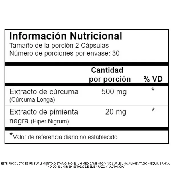 Duo Cápsulas Con Extracto De Cúrcuma Y Pimienta