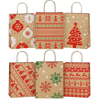 Bolsa Regalo Pequeña 18x24 Stdo Navidad Papa-Nieve-Venado