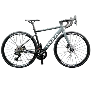 Bicicleta Ruta Gris En Aluminio Quetzal Grupo Ltwoo 2x11