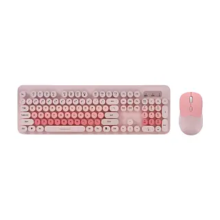 Teclado Teclas Redonda Rosa Inalámbrico T1b 2.4h + Bt Qw09