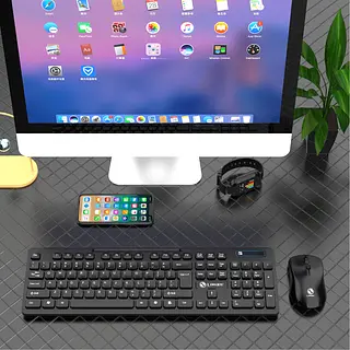 Combo Teclado Y Mouse Inalámbrico W100 Negro