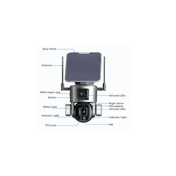 Dual Solar Cámara Ptz 4g - Wifi Incluye Panel Solar