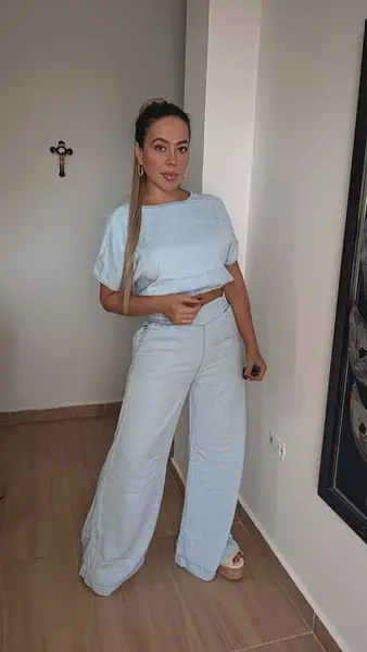 Set Lounge Chic Azul Claro