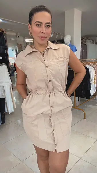 Vestido Safari Beige Chic