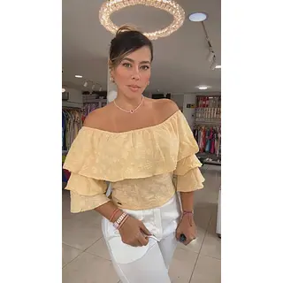 Blusa Campesina Amarilla Floral
