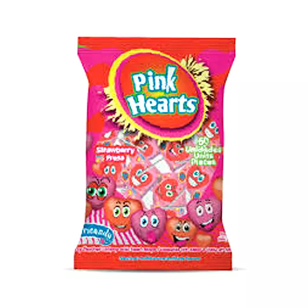 Colombina Pink Hearts Strawberry