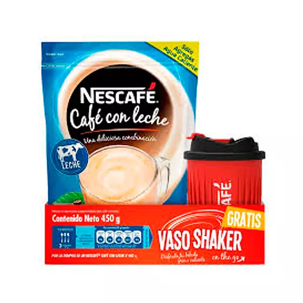 Café con Leche Nescafé de Polvo Gratis Vaso Shaker