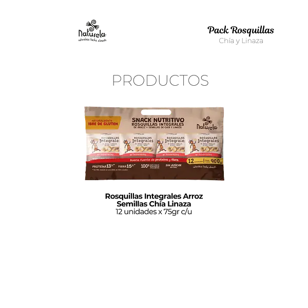 Pack Rosquillas Integrales Arroz Semillas Chía Linaza