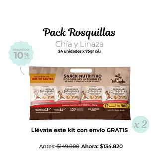 Pack Rosquillas Integrales Arroz Semillas Chía Linaza