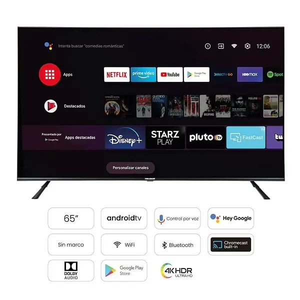 Televisor Challenger 65 Pulgadas Led Uhd4k Smart Tv
