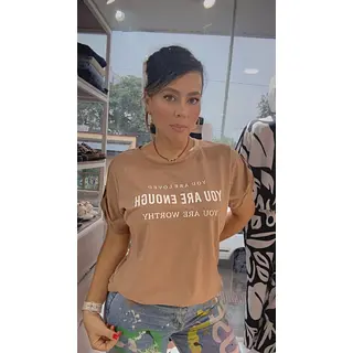 Camiseta Camel X Letras Estampadas