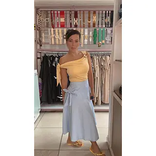 Falda Larga Azul Bebé