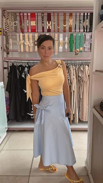 Falda Larga Azul Bebé