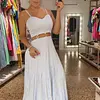 Vestido Selene Blanco Con Herrajes Y Espalda Descubierta