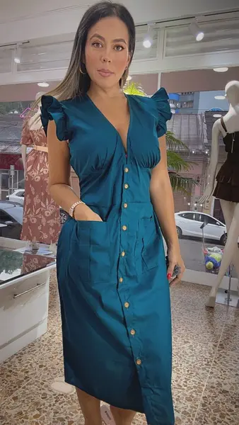 Vestido Midi Verde Esmeralda