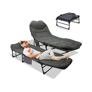 Cama Plegable Acolchada Reclinable Camping Exterior Portátil